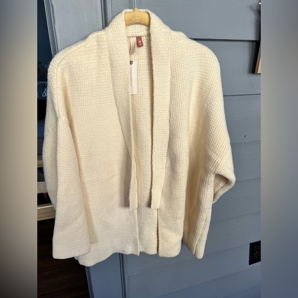 NWT Pilcro Anthropologie One Size Open Front Ivory Cream Cardigan Sweater